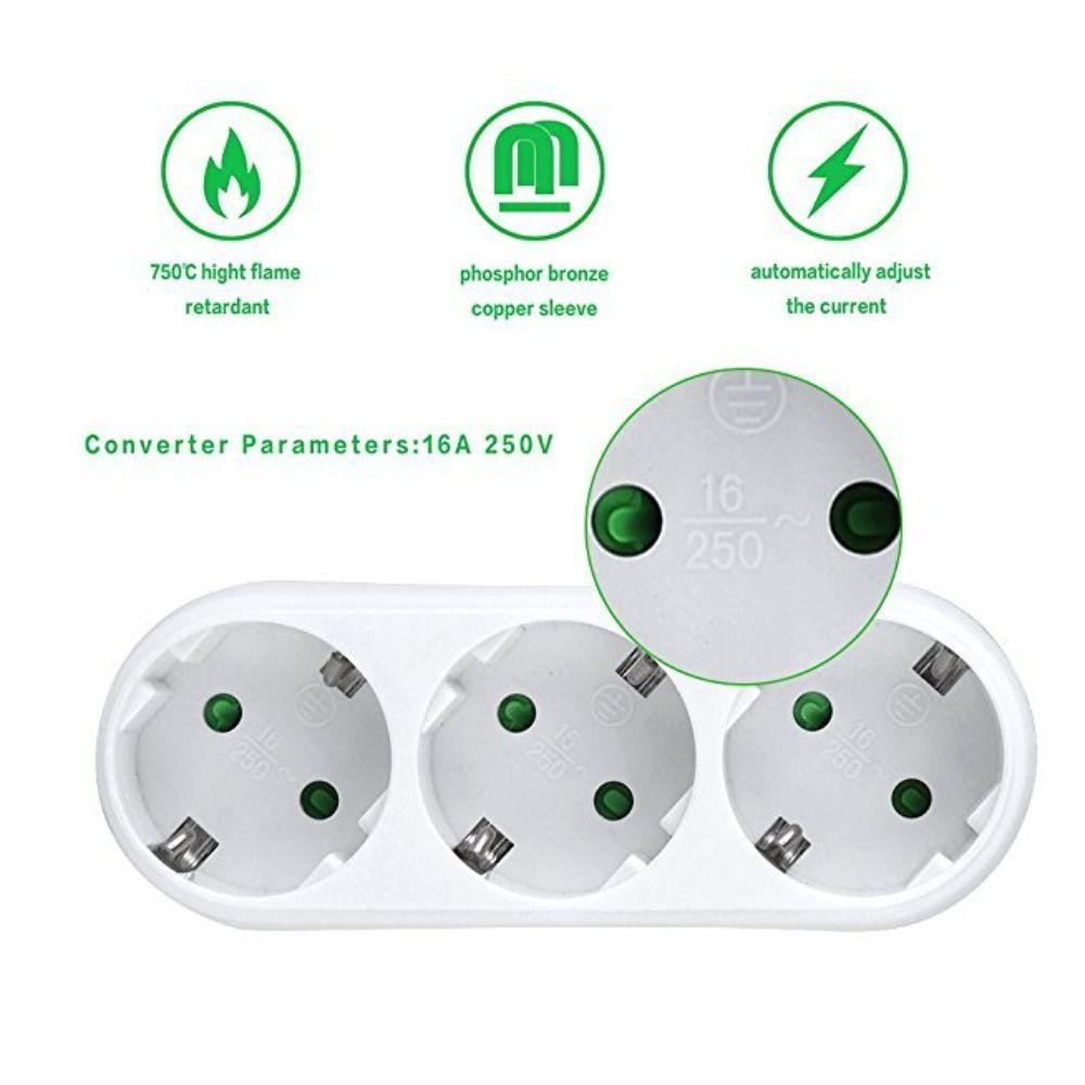 1 to 2 Way Adapter Converter 16 A 250 V AC EU Power Plug Conversion Plug Power Adapter Travel Use