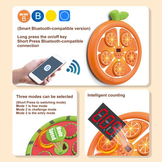 Fruit Music Boxing Machine with Gloves Wall Mounted Bluetooth-compatible Adjustable Smart LED Boxing Training Target Punching Pad Home Gym