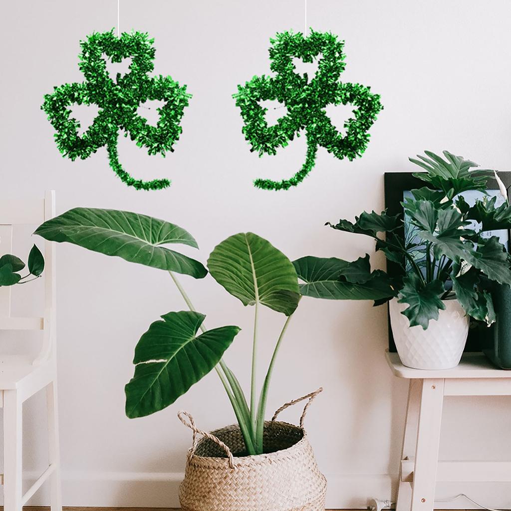 St. Patrick’s Day Green Garland Irish Door Home Wall Decorations Party Trifolium L-ucky Grass Wreath Festival Party Decoration