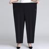 Women Summer Pants Solid Elastic High Waist Casual Pants Middle-aged Mother Pants Loose Straight Pants