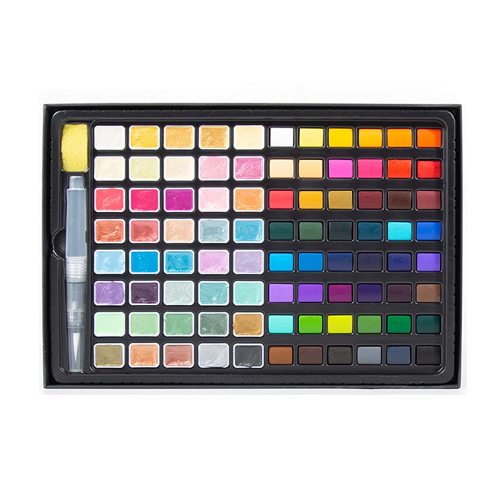 H&B Watercolor Paint Set 88 Colors Professional Art Supplies Including 40 Pearlescent and 48
