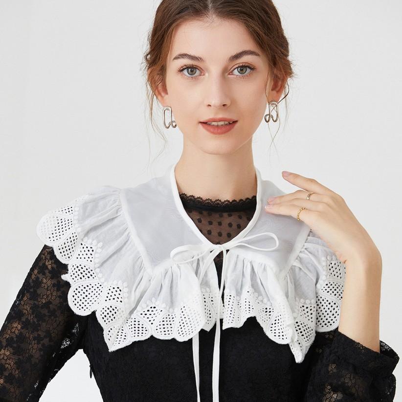 New Detachable Collar+Fake Cuff+ Shawl Set Womens Faux Cols Shirt Collar Korean Style Doll Sweater False Collars Accessory