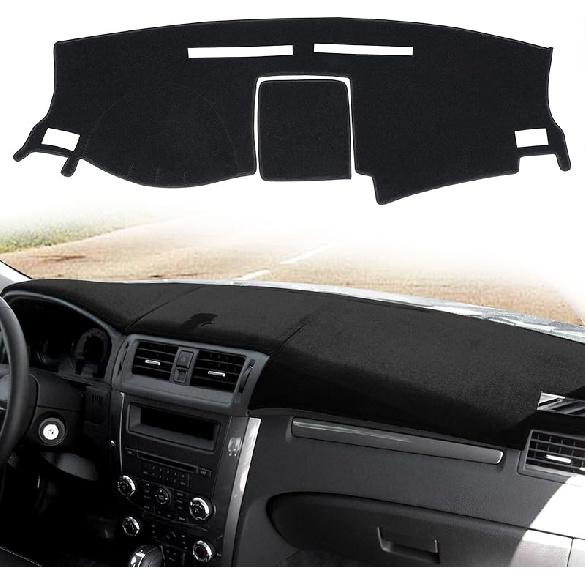 Dashboard Cover Dash Cover Mat Pad Carpet  Fit For Ford Fusion 2010 2011 2012 (Black)