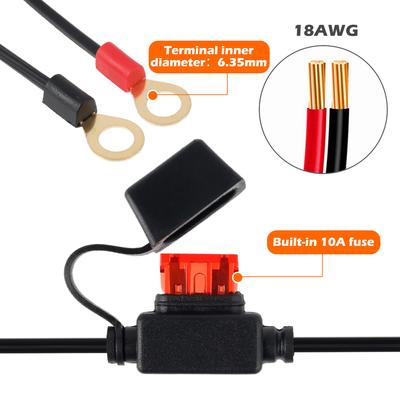 18AWG 12-24 В SAE к кольцевому клеммному жгуту кабель зарядное устройство/обслуживающий шнур мотоциклетного аккумулятора 2-контактный быстроразъемный узел