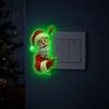 Removable Seasonal Window Stickers Glow in The Dark Santa Claus Switch Sticker, Decorative PVC Luminous Wall Decal for Christmas Holiday Home