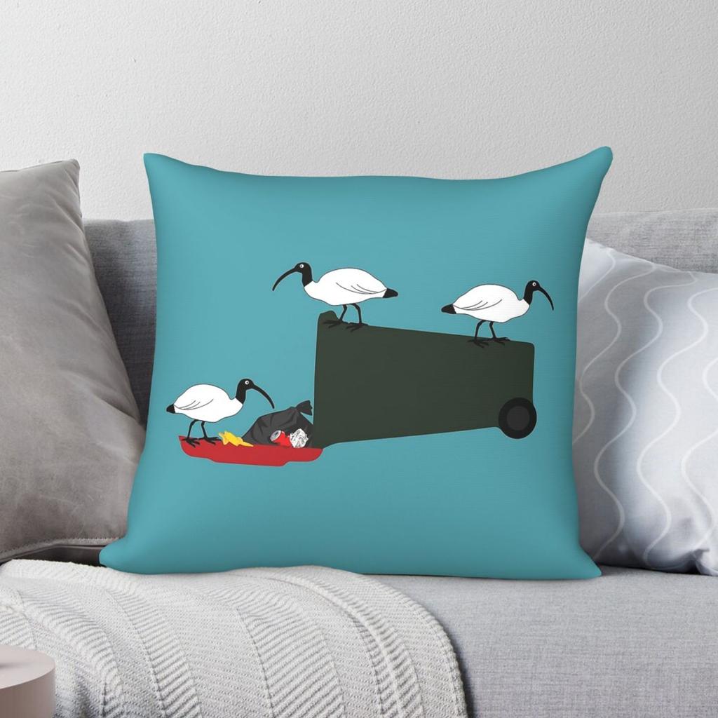 Bin Chickens Eating Lunch On Sea Pillowcase Polyester Linen Velvet Creative Zip Decor Throw Pillow Case Sofa Seater Cover x