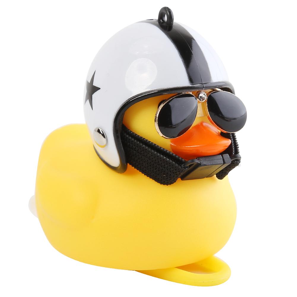 Автомобильные аксессуары Желтая утка со шлемом для мотоцикла/велосипеда с фарами Автомобильные аксессуары Утка в машине Украшение салона автомобиля