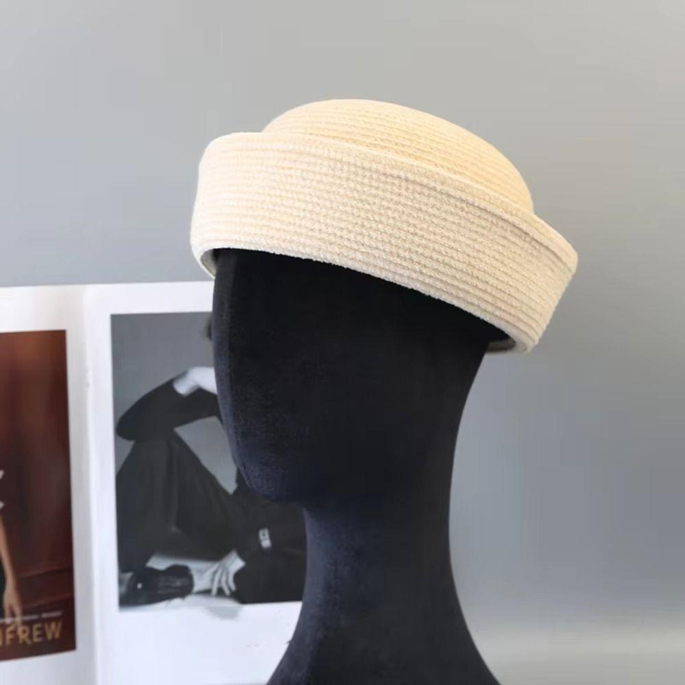 French Style Chenille Pillbox Hat Fedoras Sailor Hat Fashion Medicine Box Hat Banquet
