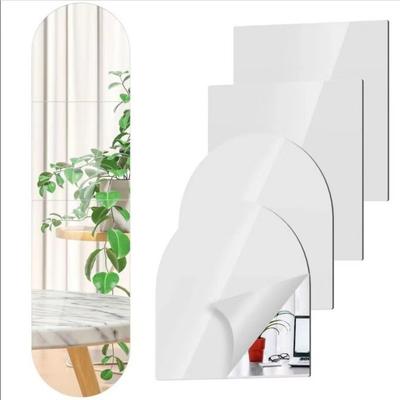 4 шт. Самоклеящийся акриловый зеркальный лист Небьющийся DIY Поделки Наклейки на стену Простые зеркальные плитки Нестеклянные зеркальные наклейки