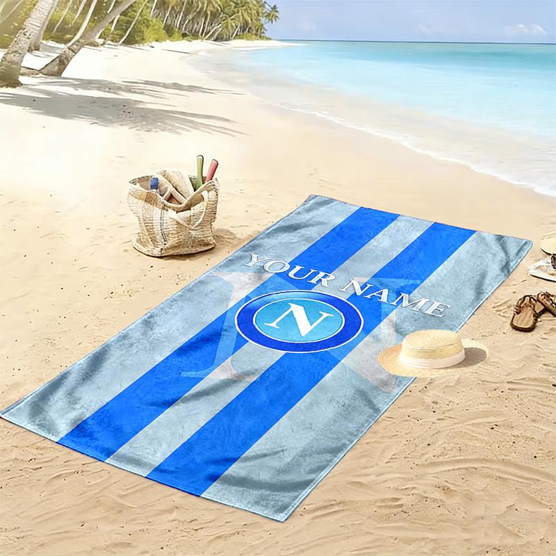 Custom Name S.S.C. Napoli Print Beach Towel, Large Soft Quick Dry Towel for Beach Camping Swimming -HE108