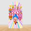 Cartoon Plims Rainbow Circus Arch Background Cover Elastic Fabric Children's Birthday Party Baby Shower Decoration Supplies Prop