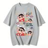 Crayon Shinchan Cute Cartoon T Shirt Unisex Women Kids Family Matching Tee Summer Casual Short Sleeve Cotton Top Fashion Streetwear
