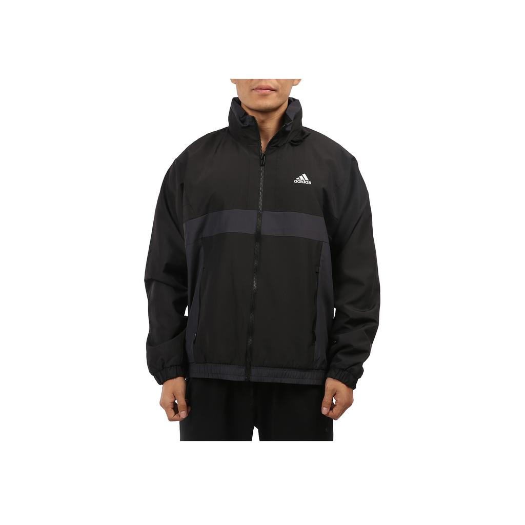 Adidas Sport Warm-Up Jacket With Full Zip Stand Collar And Hood Men Jackets Black H39324