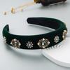Women's Hair Hoop Baroque Vintage Pearl Water Bit Flannelette Thin Sponge Headwear