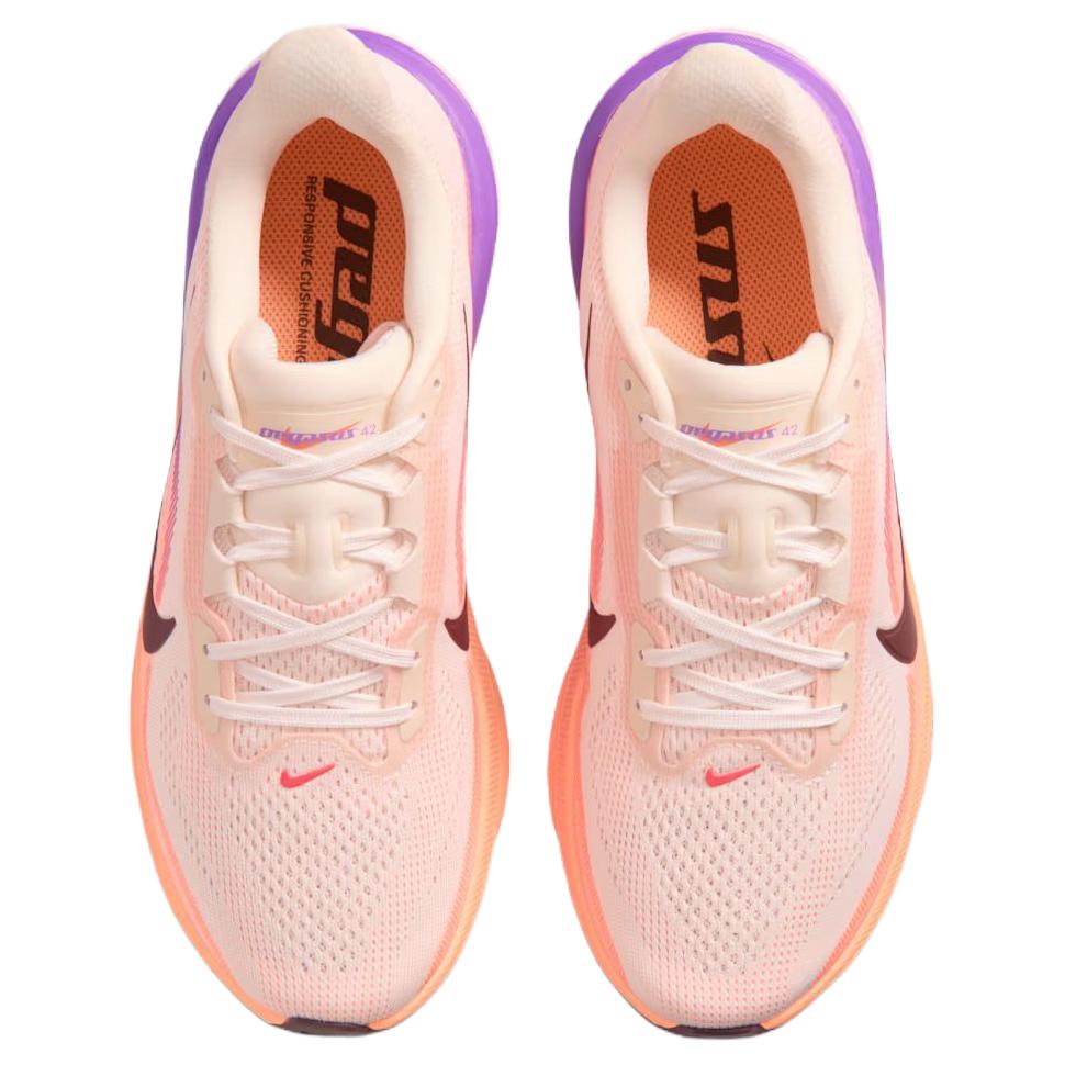 Nike Женские кроссовки Air Zoom Pegasus 42 Chalk Orange Pulse Bright-Violet Tattoo IB1881-113