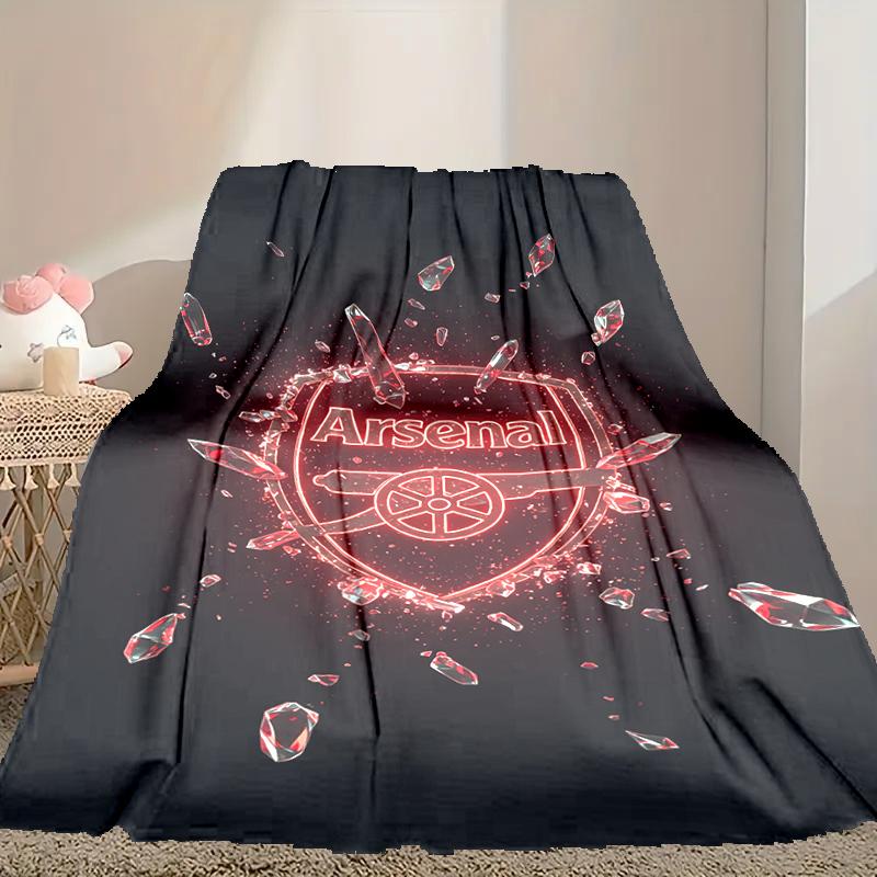 1pc Easy-Care Football Club Blanket, Perfect for Couch, Bed, Home, Travel & More, Warm & Durable Printed Blanket