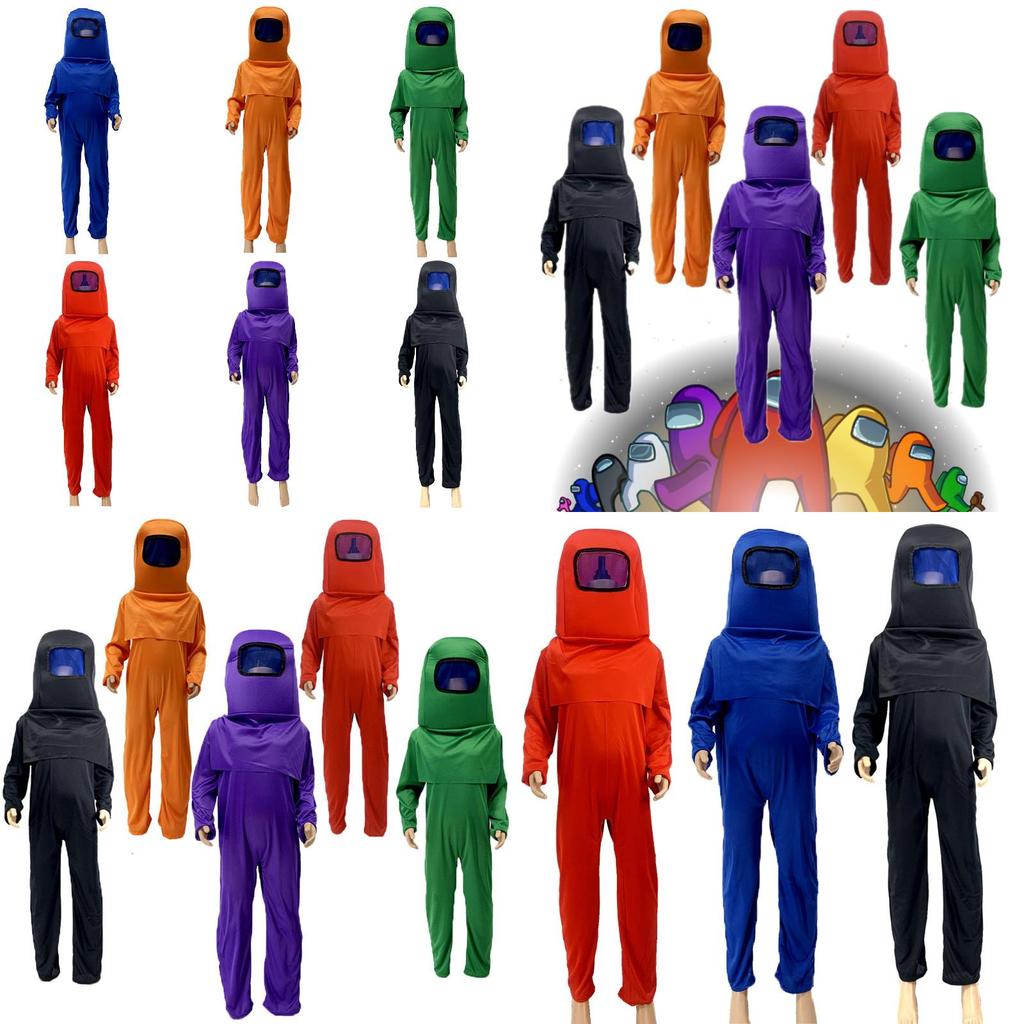 Kids 3pcs Among Us Cosplay Costume Children Halloween Party Show Sets Jumpsuit