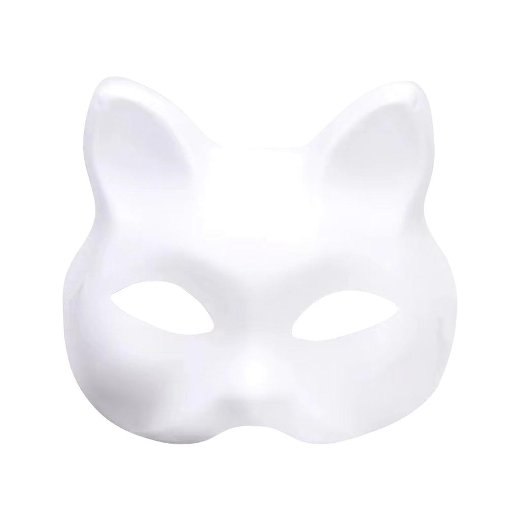 White Plastic Cat Mask, White Role-Playing Anime Party Half Costume, Diy Mask