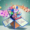 3D Pop Up Music Birthday Greeting Card with Lights and Candles, Creative Musical Card Box Message Card Surprise Birthday Gift