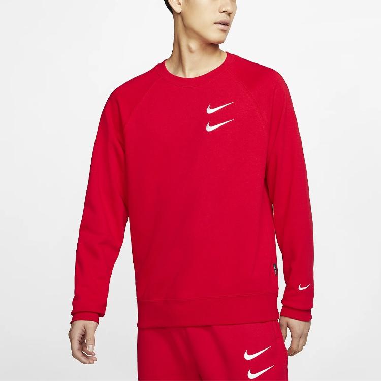 Nike Embroidered Fleece Lined Stay Warm Round Neck Pullover Red Men's DD5079-657