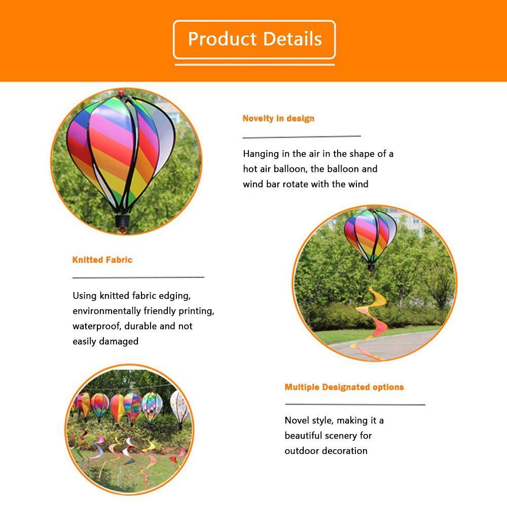 Colorful Design Hot Air Balloon Transparent Material Rainbow Windmill Garden Decoration
