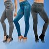 Elastic Women Pants Ankle-length Polyester Comfortable Fake Jeans Women Trousers for Home