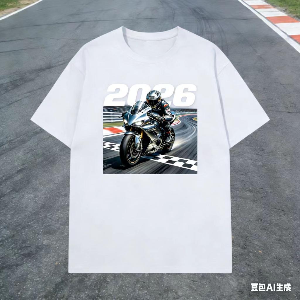 2026 новый Футболка с принтом трассы гонщика Superbike для унисекс, повседневные топы для мотоциклиста