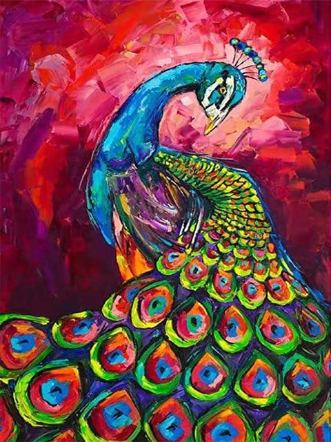 Полный дрель квадратная алмазная живопись Павлин картина со стразами Алмазная вышивка животное вышивка крестиком Декор для дома