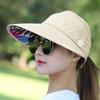 Широкополая летняя шляпа от солнца для женщин, складная, защита от УФ, для улицы, пляжа, походов, рыбалки, козырек с цветочным узором и декоративными элементами