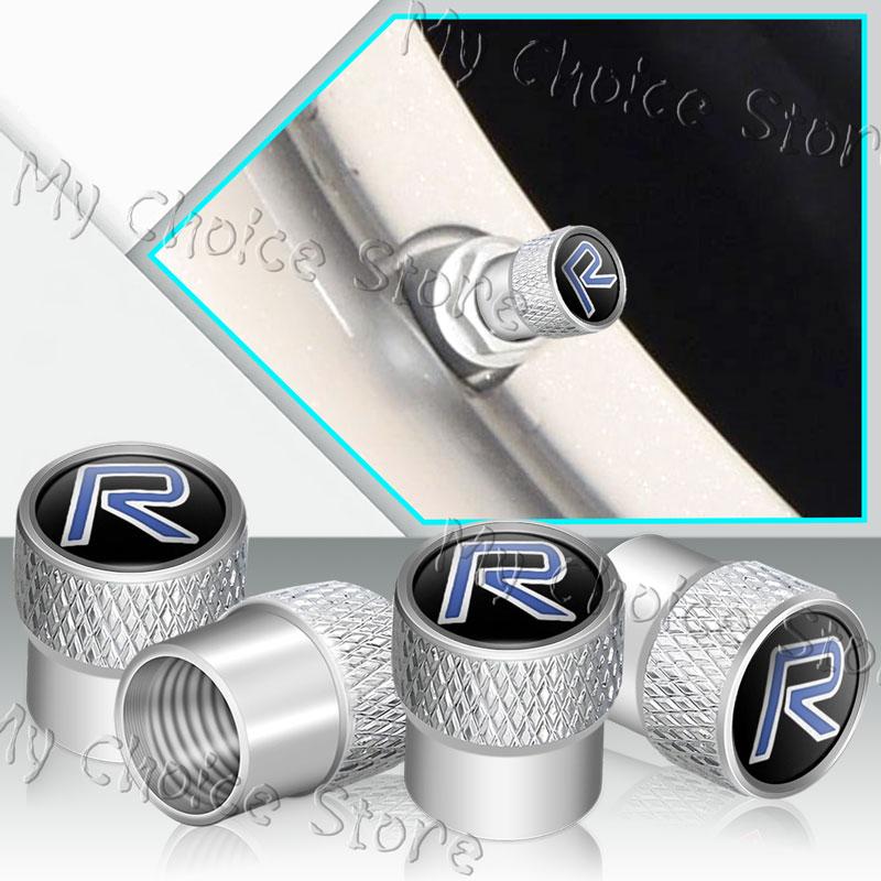 4Pcs R Design Logo Emblem Metal Car Tire Valve Caps Wheel Stem Air Dust Covers For Volvo V40 V60 XC40 XC60 XC90 C30 AccessoriesDR6