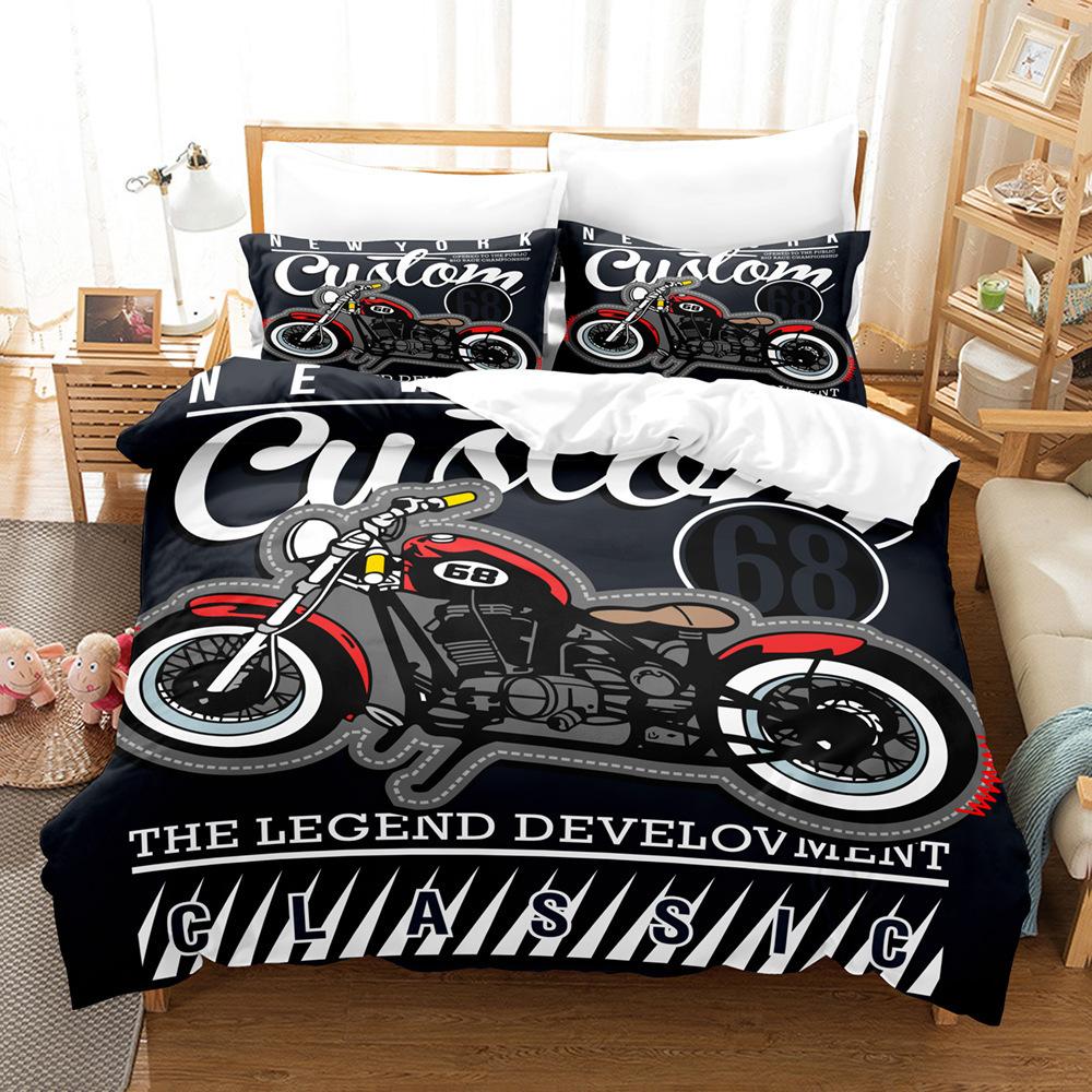 Новый трехсекционный комплект постельного белья серии Vintage Harley для студенческого общежития