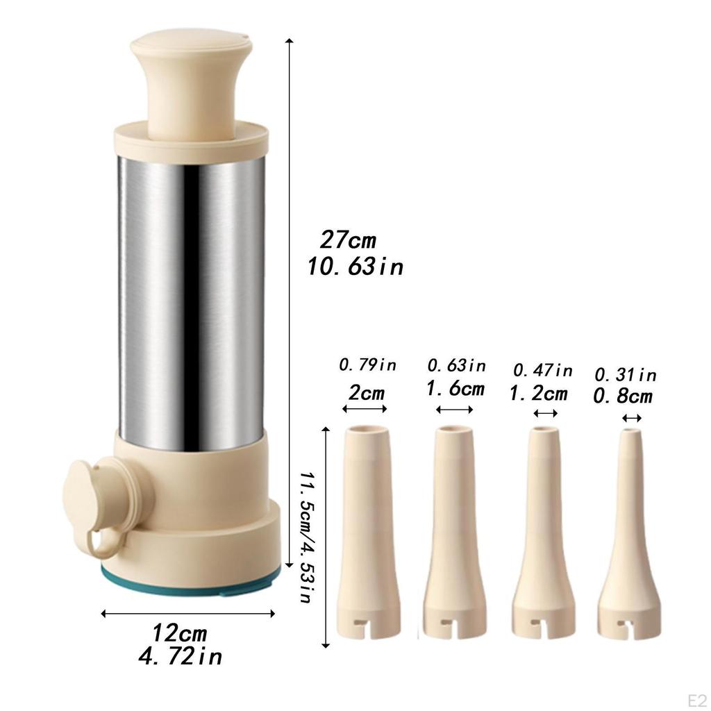 Sausage Stuffer Machine Stainless Steel Detachable with 4 Tubes Vertical Meat