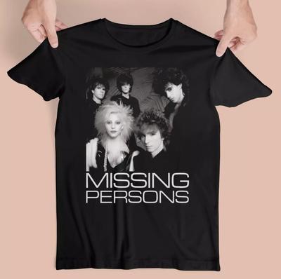 Члены группы Missing Persons Хлопок Все размеры Мужская Женская Черная футболка Унисекс Футболка