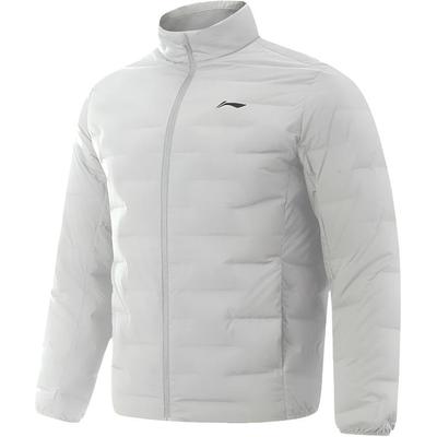 Li Ning Повседневная Минималистичная Куртка Пуховик на Молнии со Стойкой Воротником Мужская Верхняя Одежда AYMV219-1