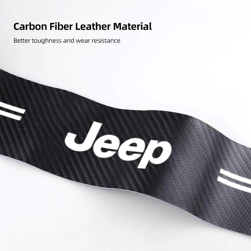 For Jeep 5Pcs Car Door Sticker Threshold Anti Scratch Decals Accessories For Jeep Grand Cherokee Wrangler JK Gladiator Compas