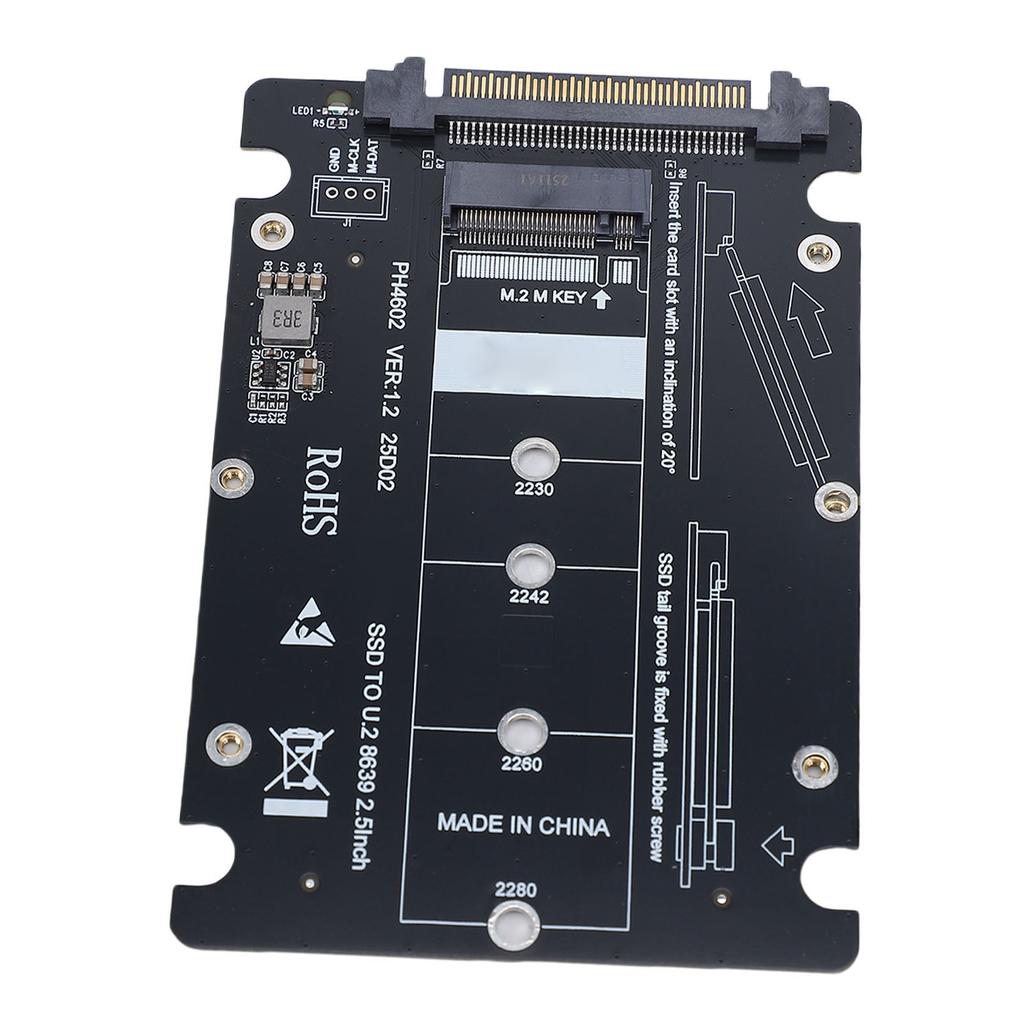 M.2 to U.2 SSD Adapter 64Gbps M.2 M Key NVMe to U.2 SFF 8639 SSD Adapter PCIE4.0 X4 Gen4 Support for 2230 2242 2260 2280