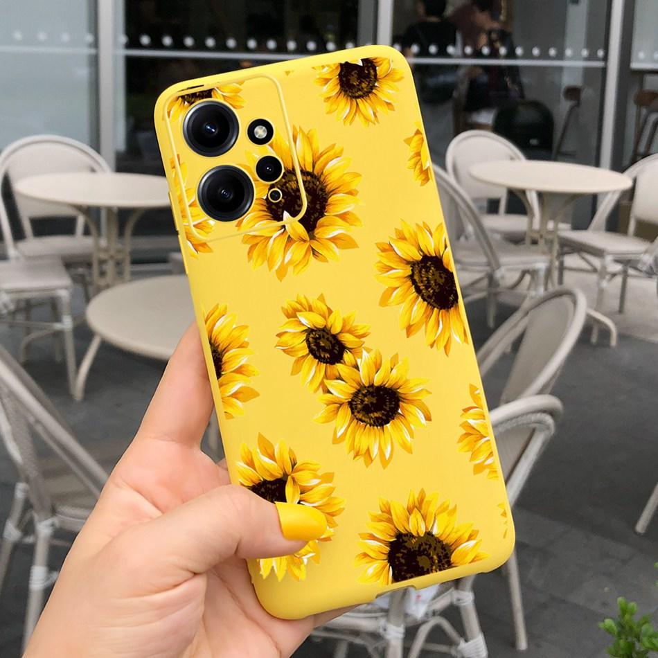 Чехол для Xiaomi Redmi Note 12 4G Note12 Pro Global Милый Подсолнух Конфетный Цвет Мягкий Силиконовый Чехол для Redmi Note 12 Pro 12Pro 5G