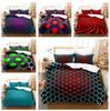 3D Honeycomb Pattern Bedding Set with Hole Theme Duvet Cover Pillow Case 2/3pcs Single Bed Double Bed Full Size Soft Cover