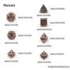 7 Pcs Copper Black Lotus Flower  Metal Dice Solid Metal Polyhedral Dice Set Suitable for Role-Playing RPG  Board Game Card Game