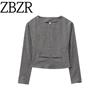 Zbzr Autumn New Women Clothes Western Style French Style Versitile Fashion Pleat Decoration Long Sleeve Top 2731304