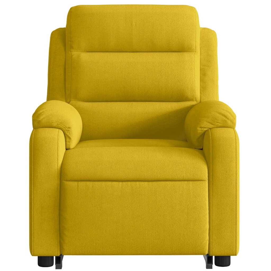 Recliner Chair with Lift Assist Electric Yellow Velvet
