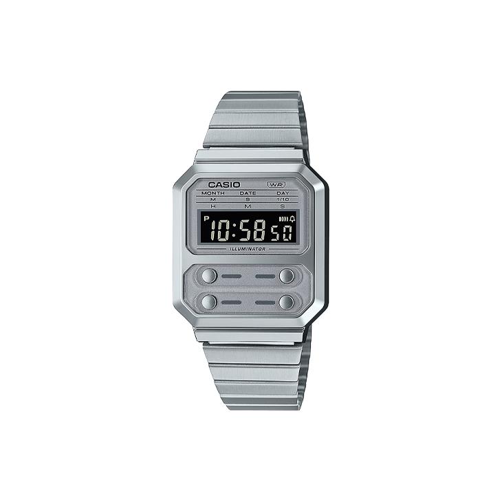 Casio Унисекс 33мм Серебряные часы A100WE7BEF A100WE7BEF