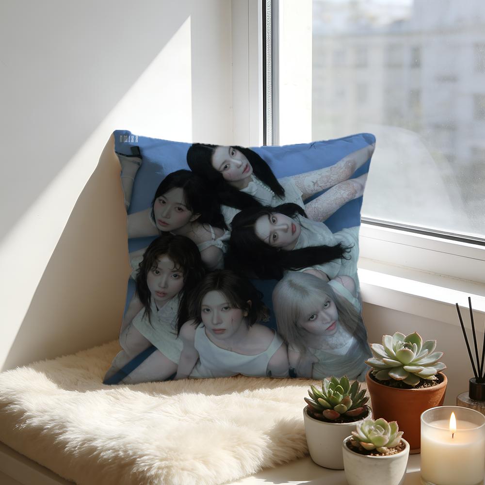 Korea Nmixx Girls Group Album Cushion Cover Cozy Velvet Throw PillowSoft Warm Cushion For Sofa Bed