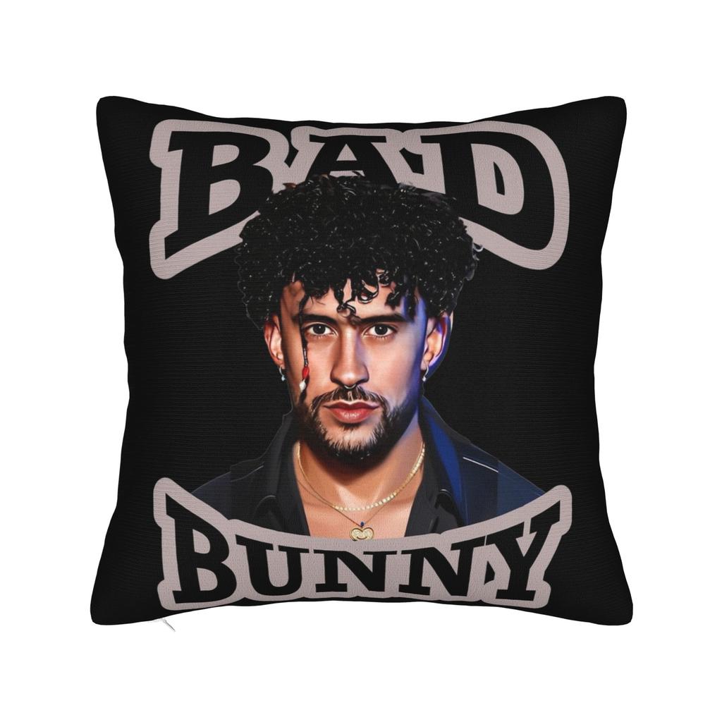 Singer Bad Bunny Pillowcase Doublesided Printing Polyester Cushion Cover Decorative  Throw Pillow Case Cover Home