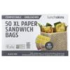 Lunchskins, XL Paper Sandwich Bags, with Resealable Stickers, 50-Count