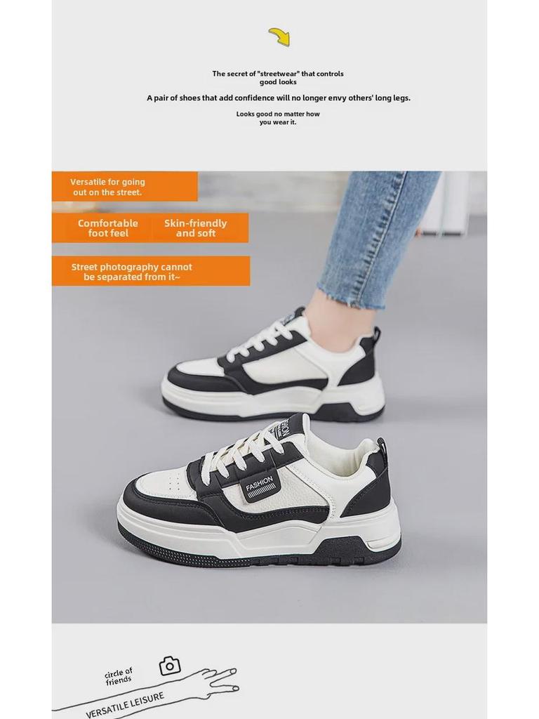 Женские белые кроссовки весна-лето 2025: Стильные, повседневные, универсальные, увеличивающие рост, нескользящие немецкие кроссовки.