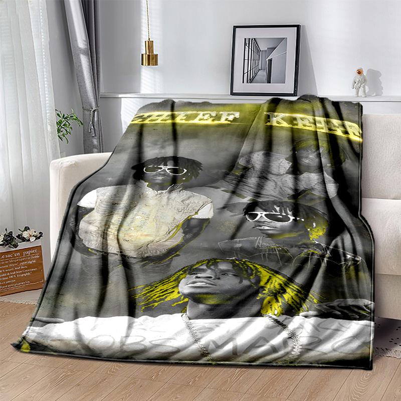 Chief Keef Flannel Blanket Soft All-Season Throw, Design for Camping, Car Travel, Hiking Sofa, Bed, Office Perfect Gift for Parties