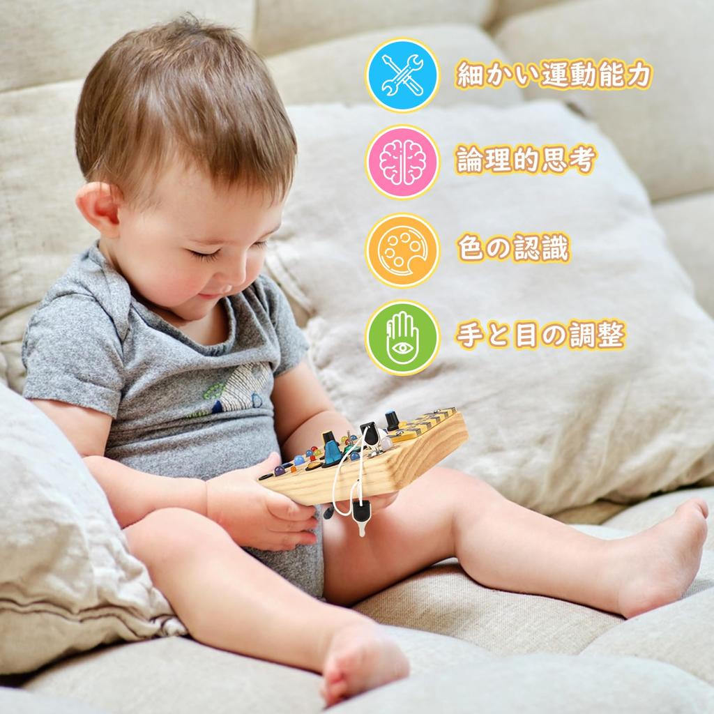 Joyreal Montessori Busy Board Educational Toy 1 2 3 Years Old Birthday Gift Boys Girls Educational Toy LED Toy Fingertip Education Early Development