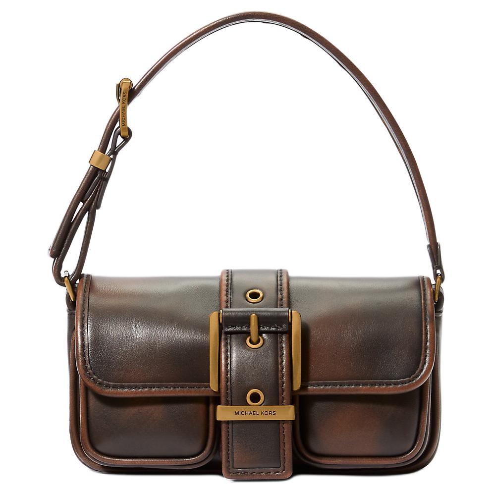 Michael Kors MK Colby Snap Closure Gold Hardware Leather Mini Tote Shoulder Bag Women bags Chocolate 32F4ABAU0T-CHOCOLATE