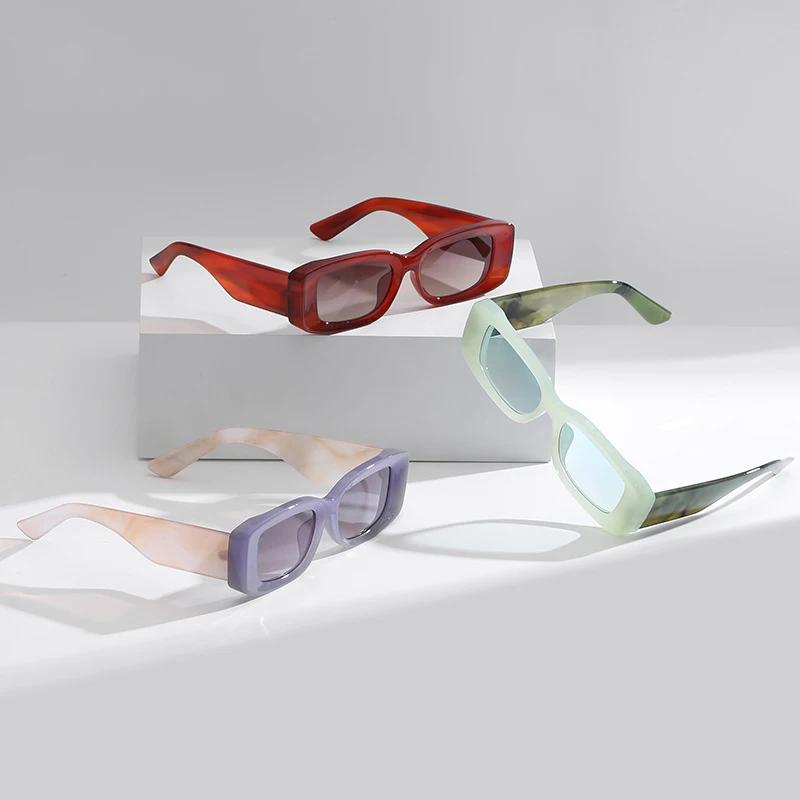 JNPCX Модные прямоугольные женские солнцезащитные очки желеобразного цвета, ретро мужские градиентные очки, защита от ультрафиолета UV400